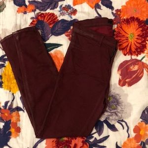 J Brand Red Glitter skinny jeans